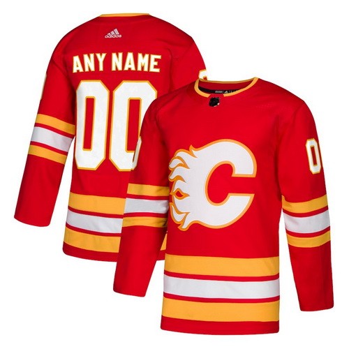 Youth Calgary Flames Customized Red Alternate Authentic Jersey