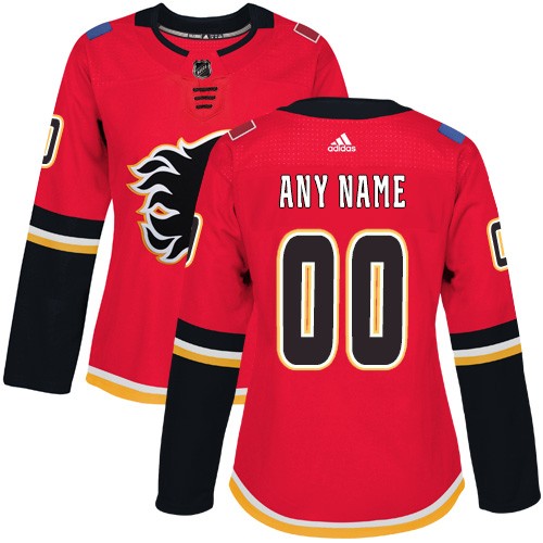 Women's Calgary Flames Customized Red Authentic Jersey