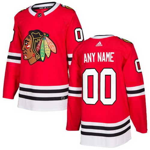 Men's Chicago Blackhawks Customized Red Authentic Jersey
