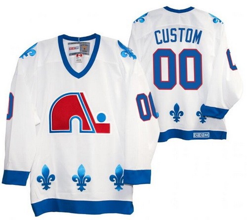 Men's Quebec Nordiques Customized White Throwback Jersey