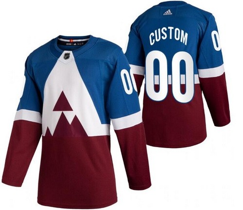 Men's Colorado Avalanche Customized Blue Red 2020 Stadium Series Authentic Jersey