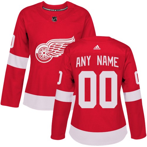 Women's Detroit Red Wings Customized Red Authentic Jersey
