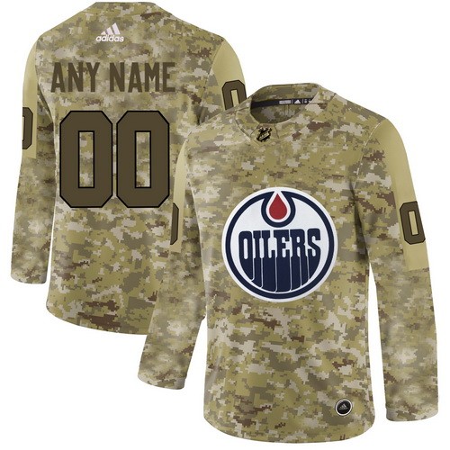 Youth Edmonton Oilers Customized Camo Fashion Authentic Jersey