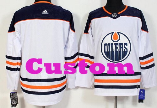Women's Edmonton Oilers Customized White Authentic Jersey