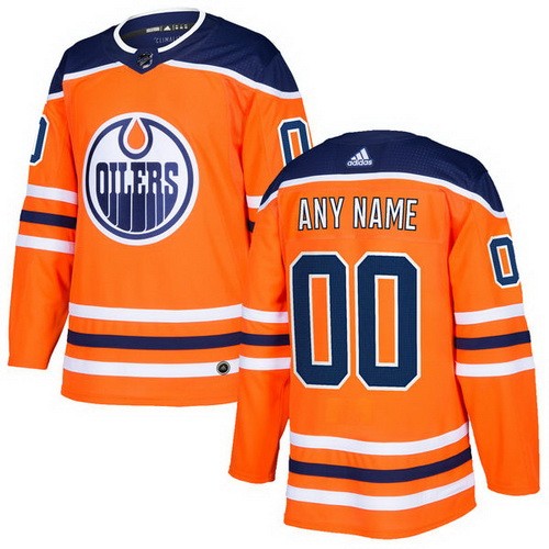 Men's Edmonton Oilers Customized Orange Authentic Jersey
