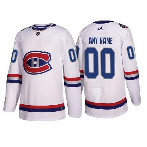 Youth Montreal Canadiens Customized White 2017 NHL 100 Classic Authentic Jersey