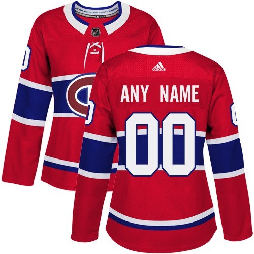 Women's Montreal Canadiens Customized Red Authentic Jersey