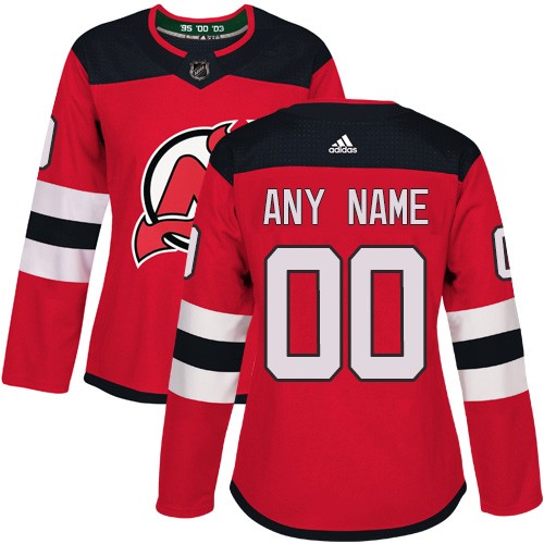 Women's New Jersey Devils Customized Red Authentic Jersey