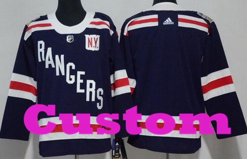 Youth New York Rangers Customized Navy 2018 Winter Classic Jersey