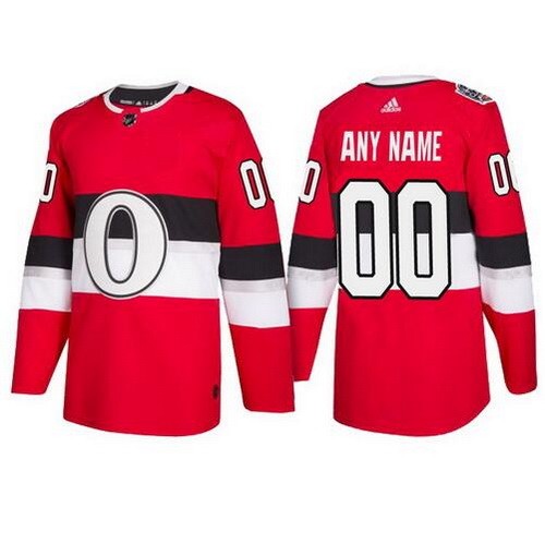 Men's Ottawa Senators Customized Red 2017 NHL 100 Classic Authentic Jersey
