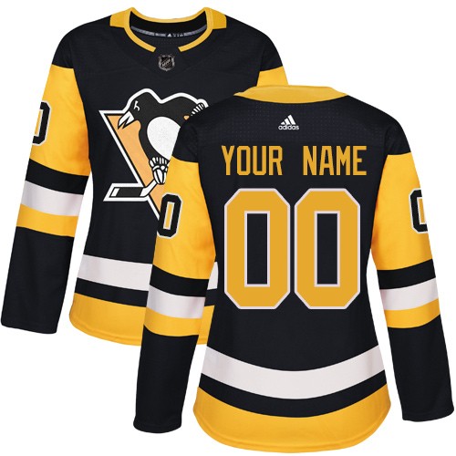 Women's Pittsburgh Penguins Customized Black Authentic Jersey
