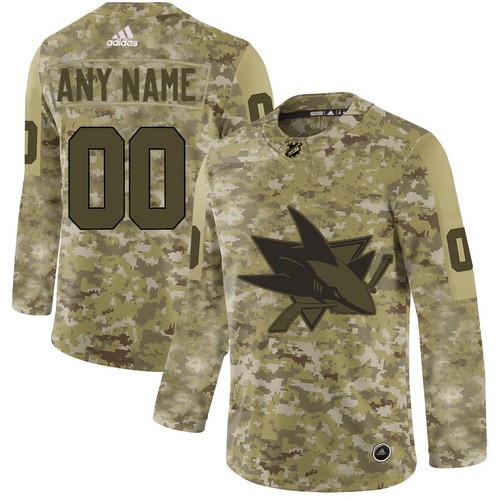 Youth San Jose Sharks Customized Camo Authentic Jersey