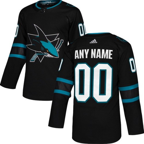 Youth San Jose Sharks Customized Black Alternate Authentic Jersey