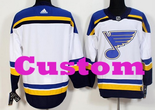 Women's St Louis Blues Customized White Authentic Jersey