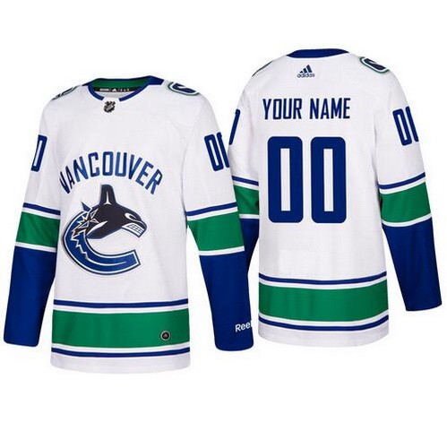 Men's Vancouver Canucks Customized White Authentic Jersey