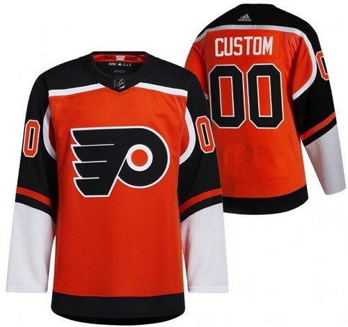 Men's Philadelphia Flyers Customized Orange 2021 Reverse Retro Authentic Jersey