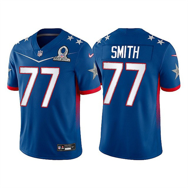 Dallas Cowboys Customized#77 Tyron Smith 2022 Royal NFC Pro Bowl Stitched Jersey