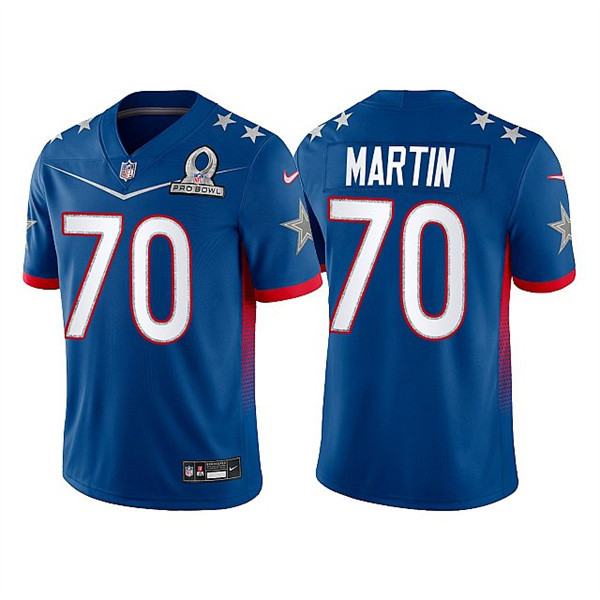 Dallas Cowboys Customized#70 Zack Martin 2022 Royal NFC Pro Bowl Stitched Jersey