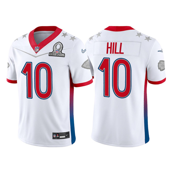 Kansas City Chiefs Customized#10 Tyreek Hill 2022 White Pro Bowl Stitched Jersey