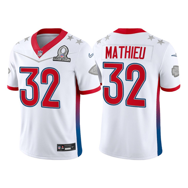Kansas City Chiefs Customized#32 Tyrann Mathieu 2022 White AFC Pro Bowl Stitched Jersey