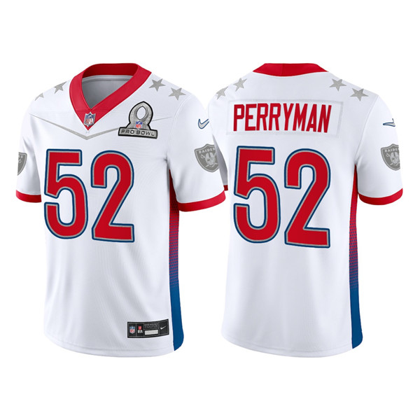 Las Vegas Raiders Customized#52 Denzel Perryman 2022 White AFC Pro Bowl Stitched Jersey