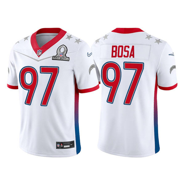 Los Angeles Chargers Customized#97 Joey Bosa 2022 White AFC Pro Bowl Stitched Jersey