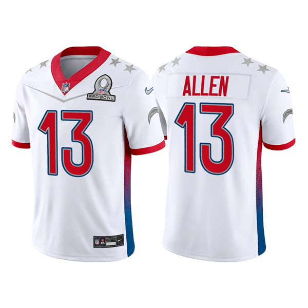 Los Angeles Chargers Customized#13 Keenan Allen 2022 White AFC Pro Bowl Stitched Jersey