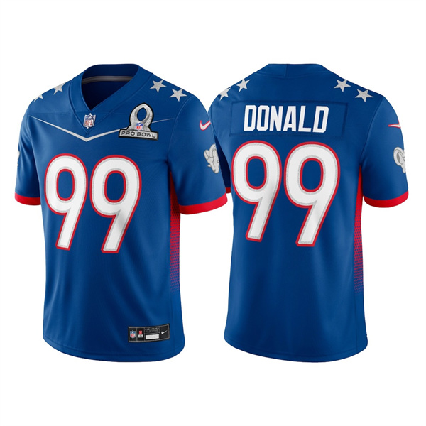 Los Angeles Rams Men's #99 Aaron Donald 2022 Royal Pro Bowl Stitched Jersey