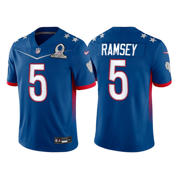 Los Angeles Rams Customized#5 Jalen Ramsey 2022 Royal Pro Bowl Stitched Jersey