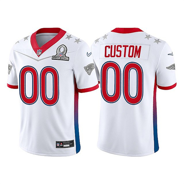 New England Patriots Customized ACTIVE PLAYER Custom 2022 White Pro Bowl Stitched Jersey