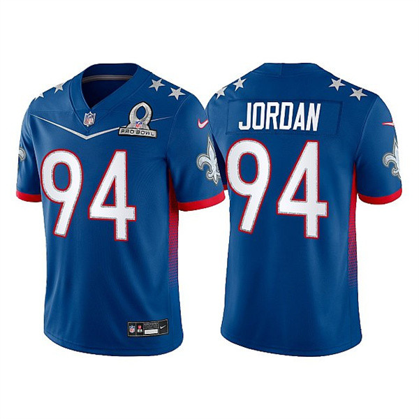 New Orleans Saints Customized#94 Cameron Jordan 2022 Royal Pro Bowl Stitched Jersey