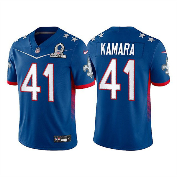 New Orleans Saints Men's  #41 Alvin Kamara 2022 Royal NFC Pro Bowl Stitched Jersey