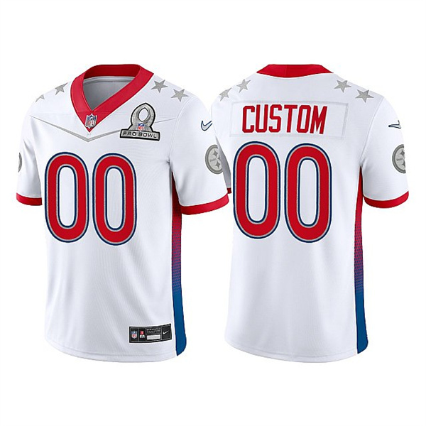 Pittsburgh Steelers Customized ACTIVE PLAYER Custom 2022 White Pro Bowl Stitched Jersey