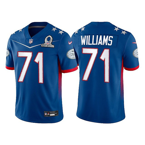 San Francisco 49ers Customized#71 Trent Williams 2022 Royal NFC Pro Bowl Stitched Jersey