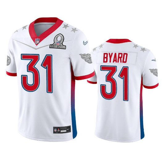Tennessee Titans Customized#31 Kevin Byard 2022 White Pro Bowl Stitched Jersey
