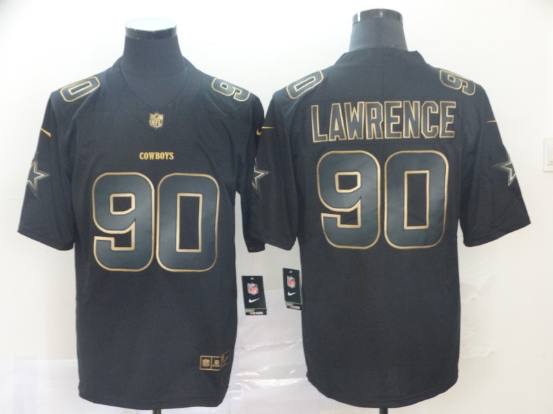 Men Dallas Cowboys #90 Demarcus Lawrence Black Golden Edition 2019 Vapor Untouchable Limited Jersey