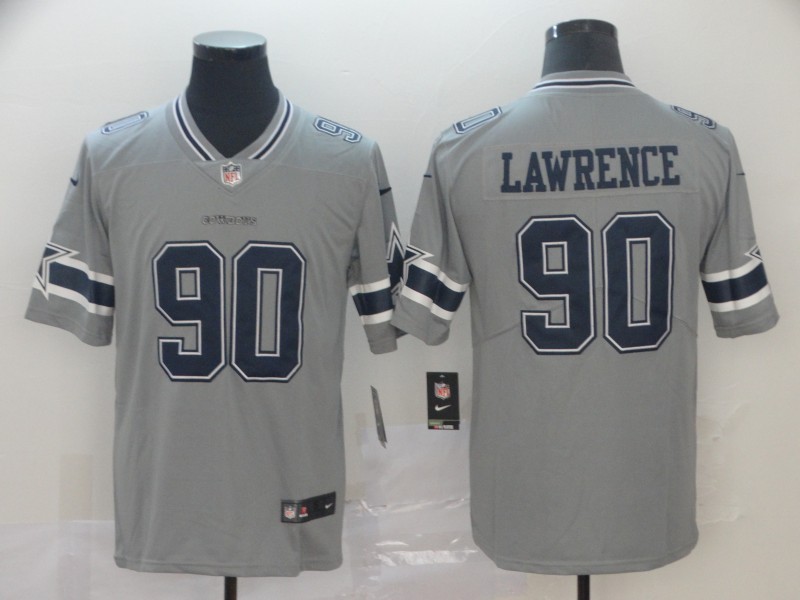 Men's Dallas Cowboys #90 DeMarcus Lawrence Limited Gray Inverted Legend Season Football Jersey