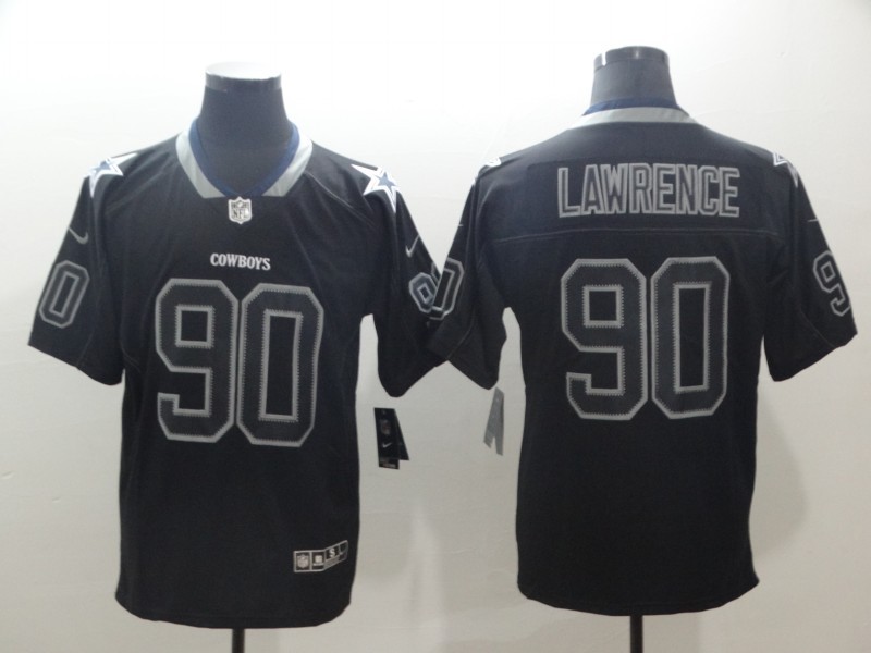 Men's Dallas Cowboys #90 Demarcus Lawrence Black 2018 Lights Out Color Rush Stitched Jersey