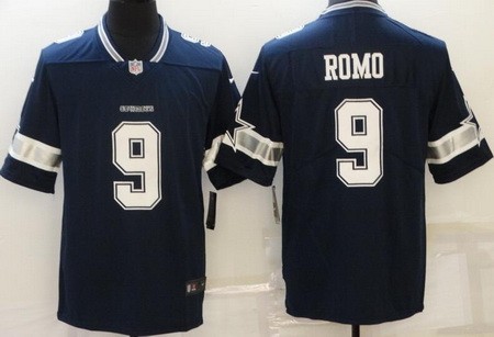 Men's Dallas Cowboys #9 Tony Romo Limited Navy Vapor Jersey