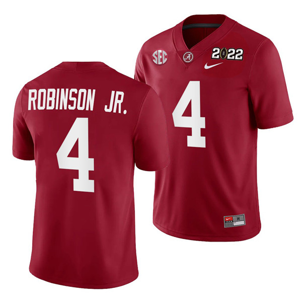 Alabama Crimson Tide #4 Brian Robinson Jr. 2022 Patch Red College Football Stitched Jersey