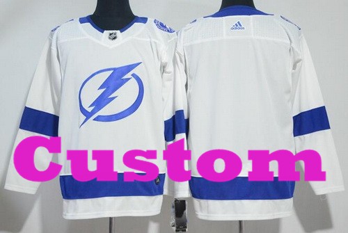 Youth Tampa Bay Lightning Customized White Authentic Jersey