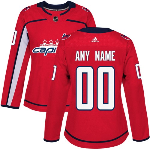 Women's Washington Capitals Customized Red Authentic Jersey