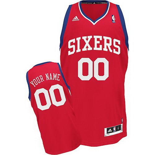 Philadelphia 76ers Customized Red Swingman Adidas Jersey
