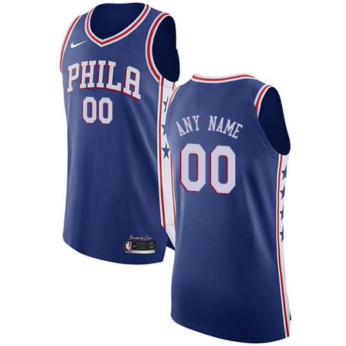 Philadelphia 76ers Customized Blue Swingman Nike Jersey