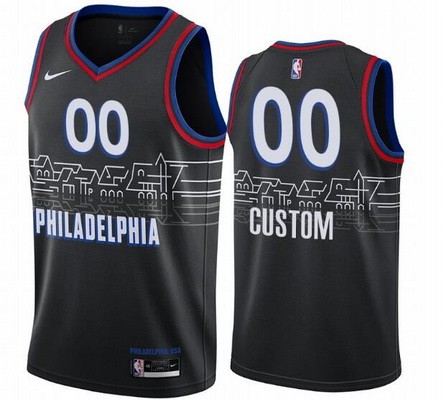Philadelphia 76ers Customized Black 2021 City Stitched Swingman Jersey