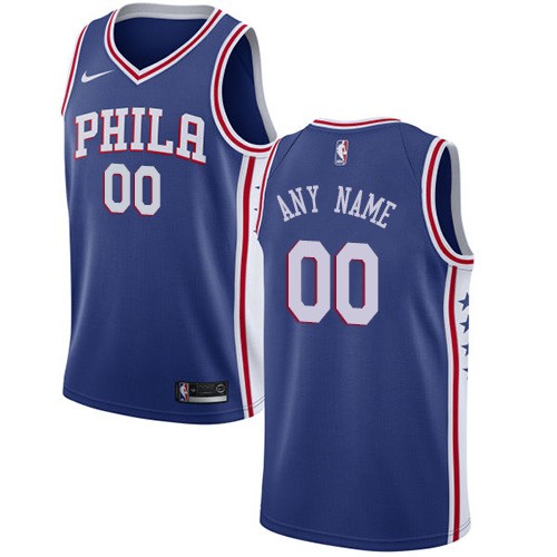 Philadelphia 76ers Customized Blue Icon Swingman Nike Jersey