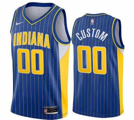 Indiana Pacers Customized Blue 2021 City Stitched Swingman Jersey