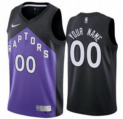 Toronto Raptors Customized Black Purple 2021 Earned Stitched Swingman Jersey