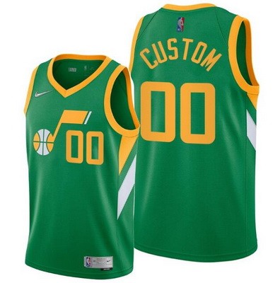 Utah Jazz Customized Green 2021 Earned Stitched Swingman Jersey