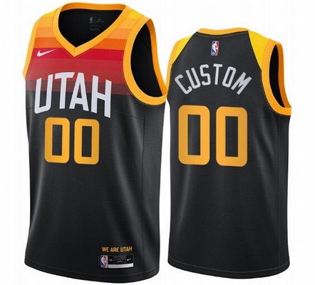 Utah Jazz Customized Black 2021 City Stitched Swingman Jersey